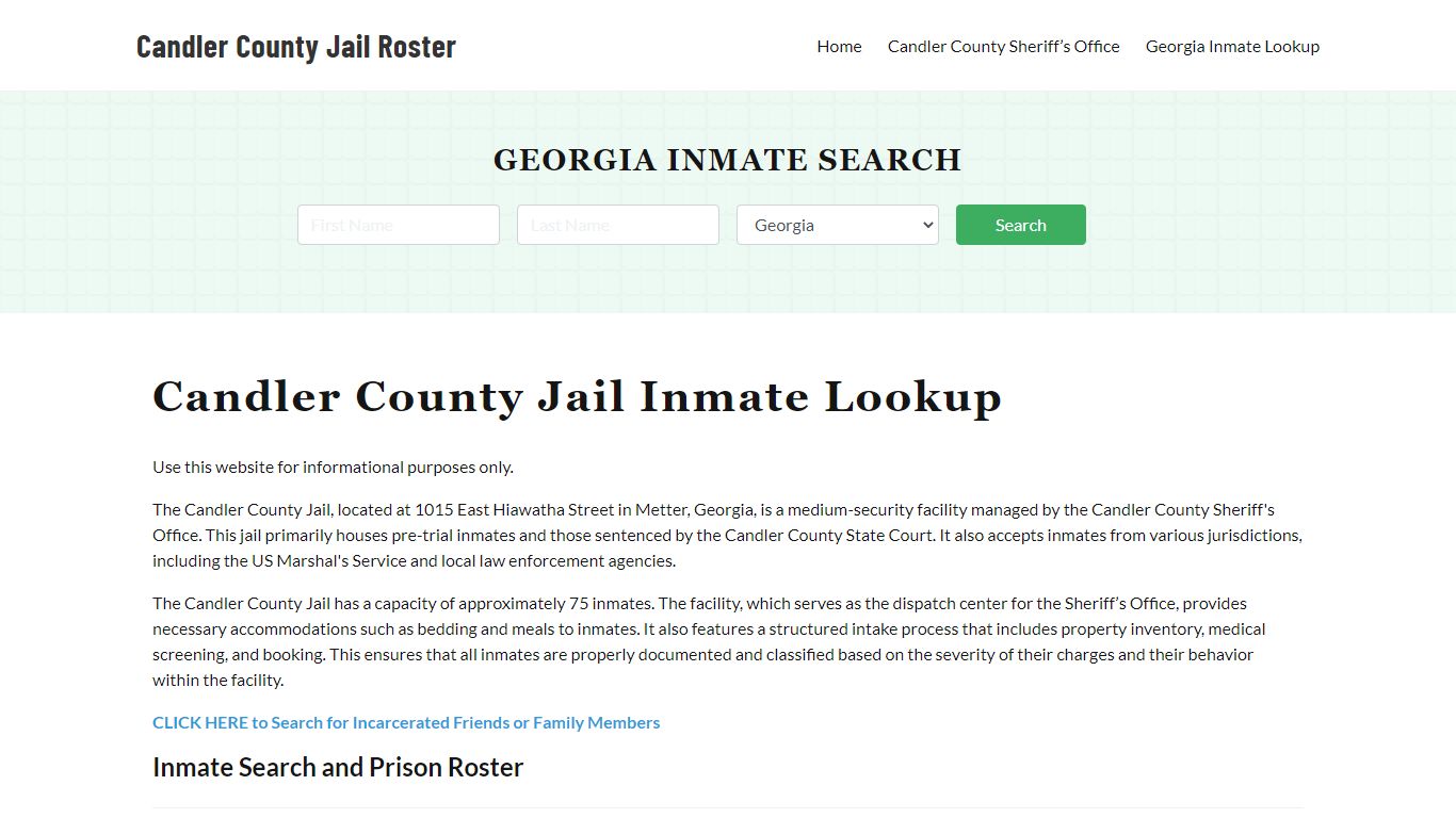 Candler County Jail Roster Lookup, GA, Inmate Search